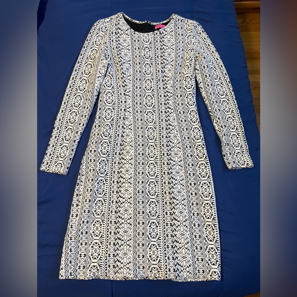 Black and White Patterned Betsey Johnson Dress